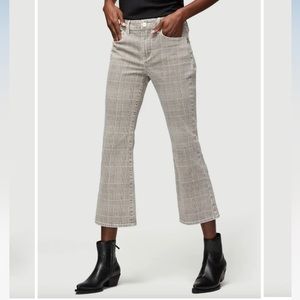 Frame Le crop mini boot plaid in washed plaid pants Size 25